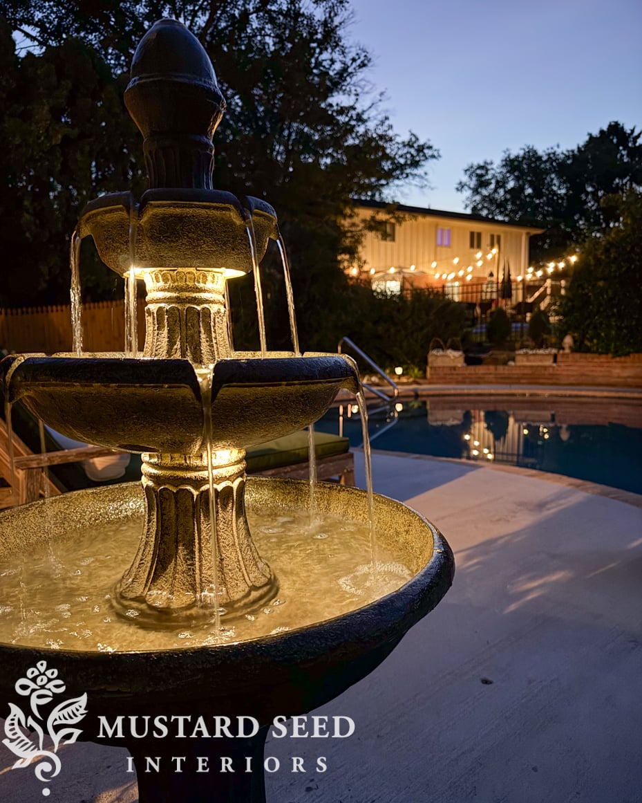 lamps plus tiered lit fountain | miss mustard seed