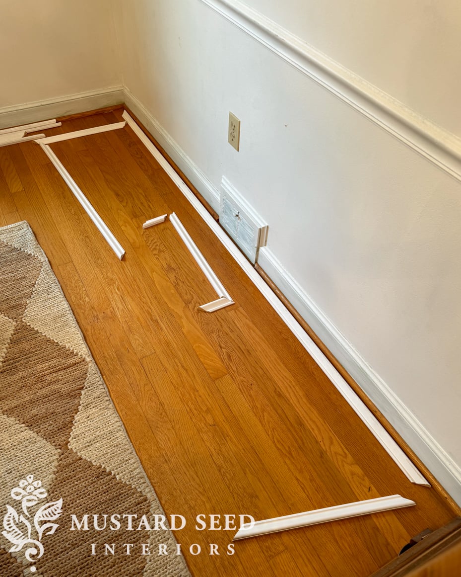 dining room makeover | picture frame molding | miss mustard seed