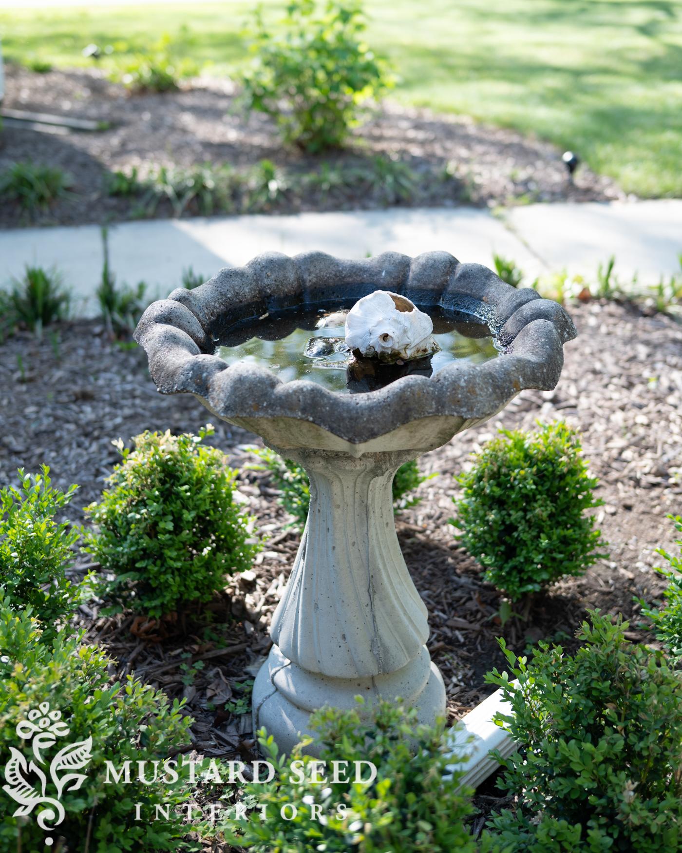concrete bird bath | miss mustard seed