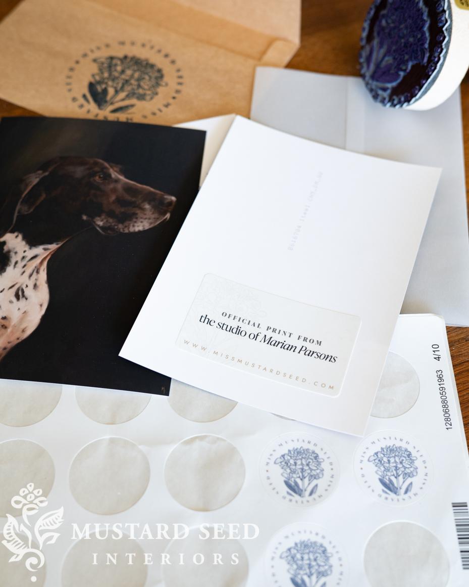 I've been mulling the idea of a print club for a while, but was hesitant to launch another print club and yet another subscription in the world! But I found myself subscribing to a few print clubs offered by artists I've followed and admired on Instagram for years. It's a small way I can support their work as artists, connect with them off-screen, and get a bit of happy mail each month. It's taking the connections I made online and moving them into the analog world of snail mail. For those reasons, I decided to launch Pup Club Prints.