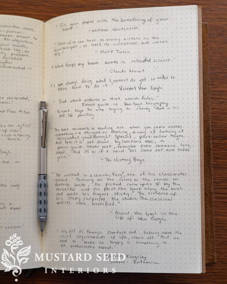 wanderings bulleted notebook | miss mustard seed