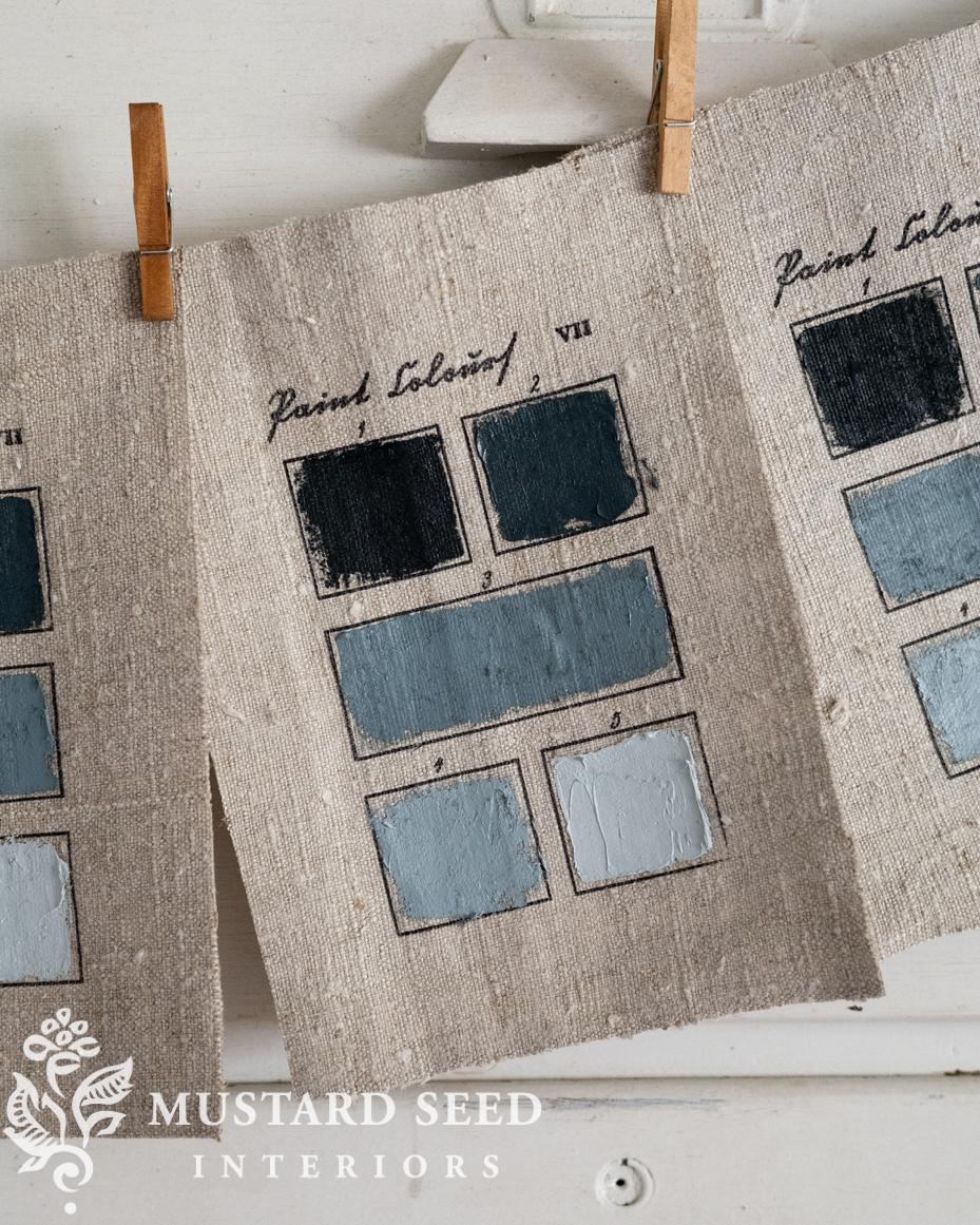 hand-painted, antique-insired color charts on linen | miss mustard seed | marian parsons fine art