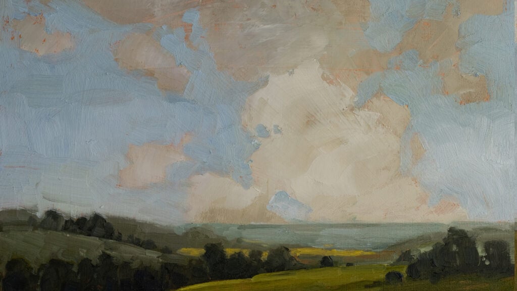 MIss Mustard Seed Rolling Hills with Clouds