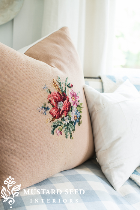 needlepoint pillow | buffalo check