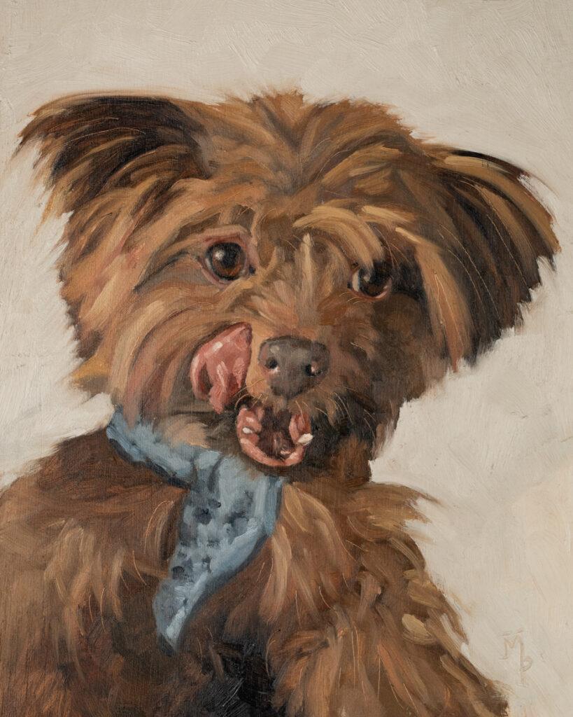 original oil painting | dog portrait in oils | marian parsons | miss mustard seed