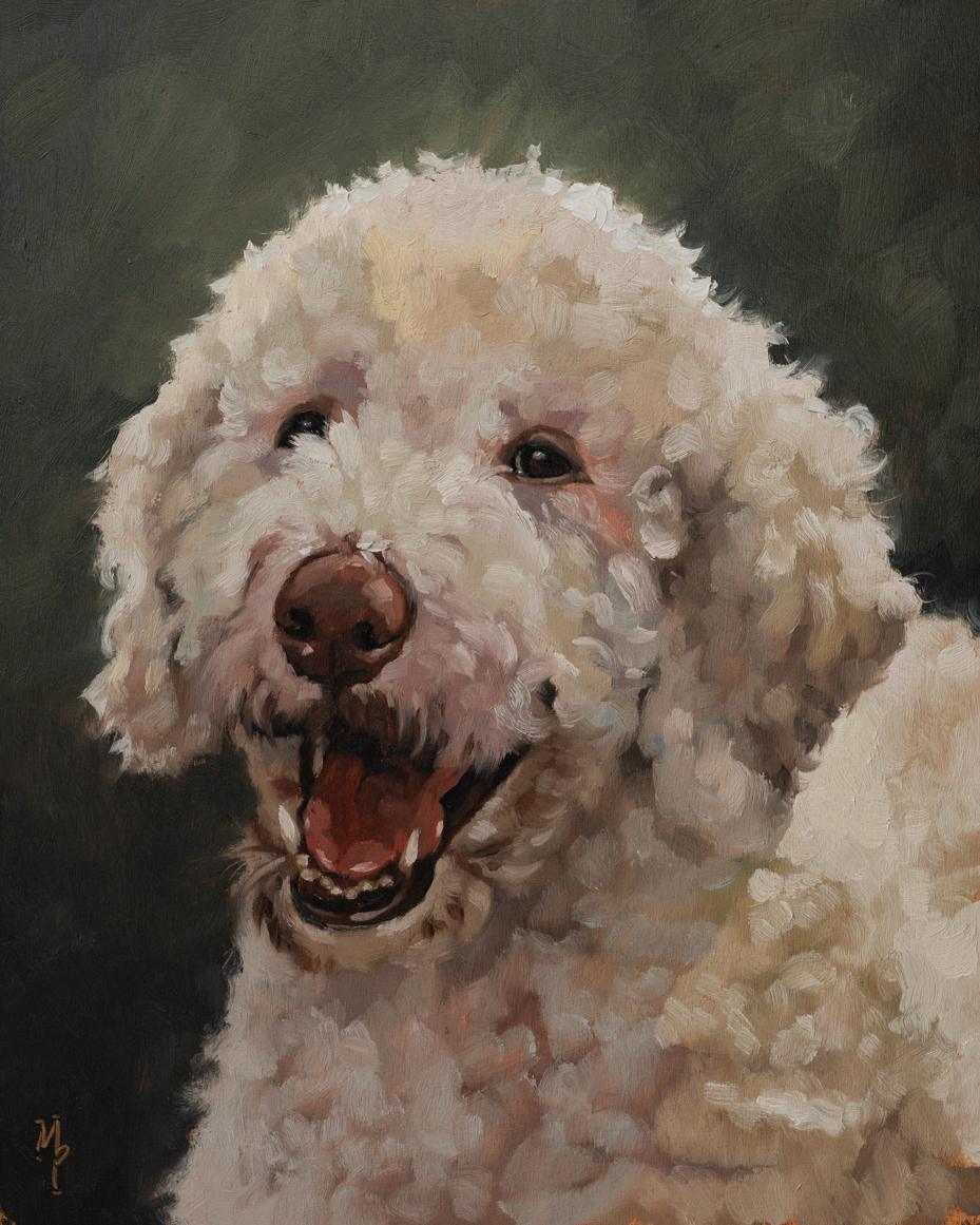 marian parsons fine art | original oil paintingdog portrait | miss mustard seed