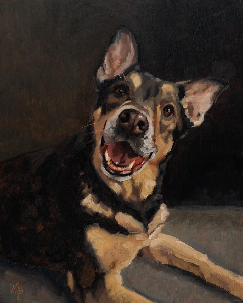 marian parsons fine art | original oil paintingdog portrait | miss mustard seed