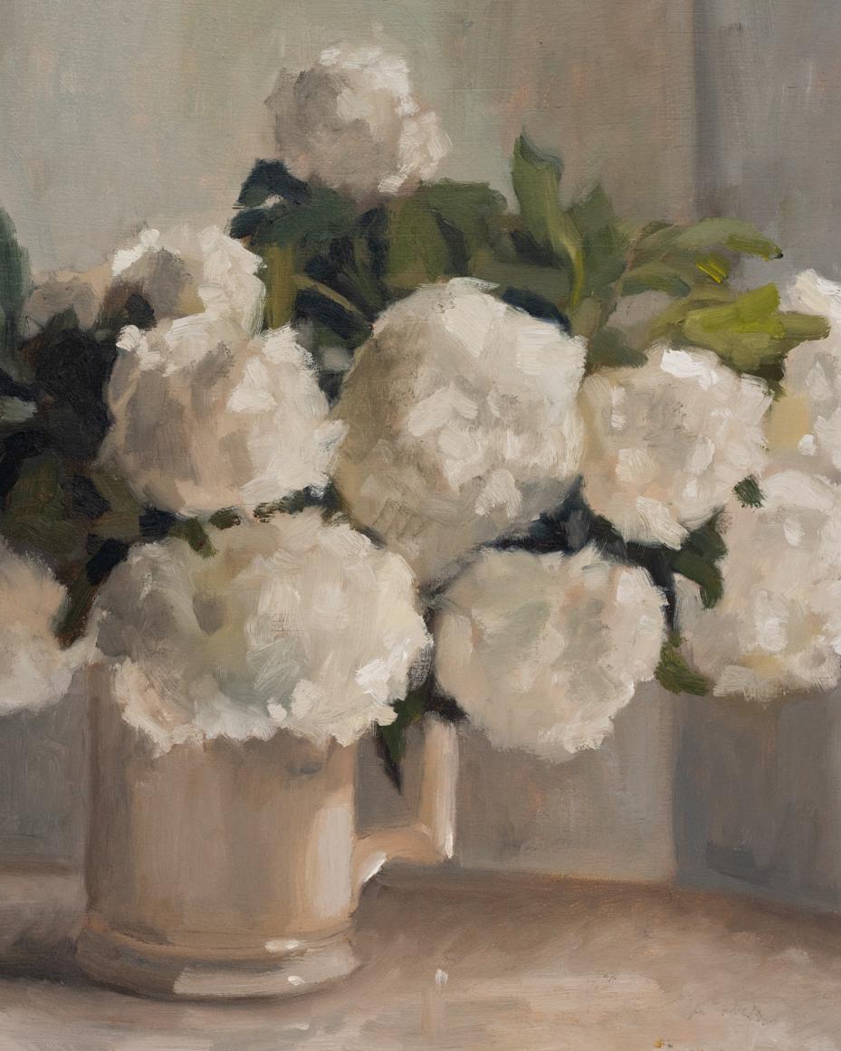 Snowball Viburnum in Ironstone Milk Pitcher | Marian Parsons fine art | miss mustard seed