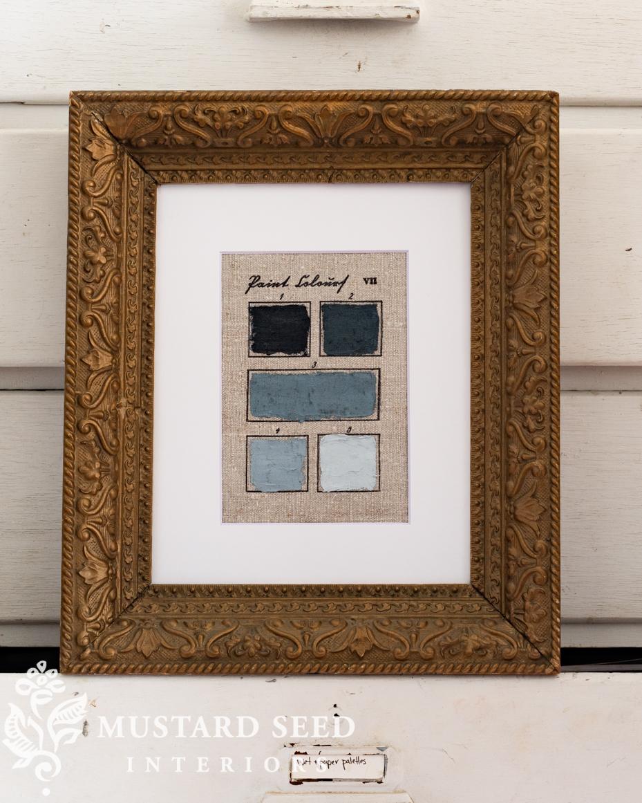 hand-painted, antique-insired color charts on linen | miss mustard seed | marian parsons fine art