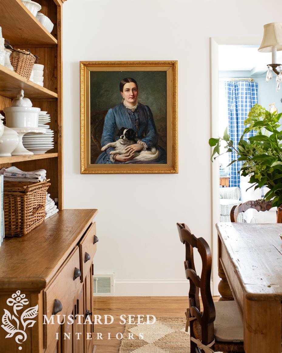 antique portrait in the kitchen | miss mustard seed