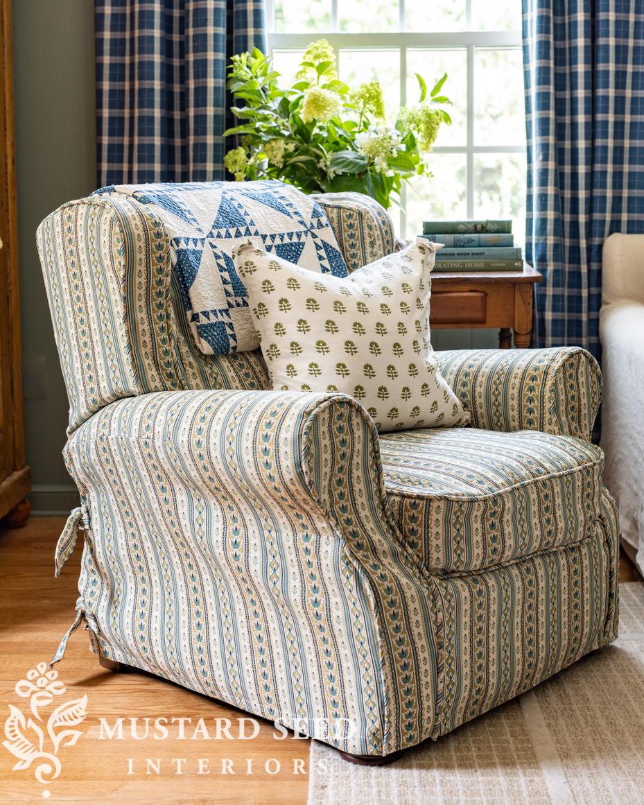 slipcovered recliner | miss mustard seed