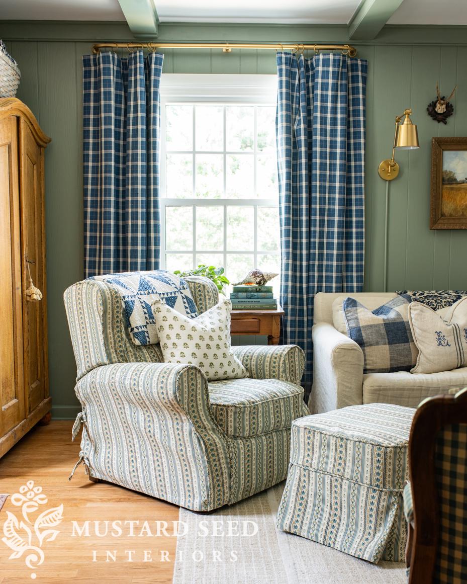 slipcovered recliner and ottoman | miss mustard seed