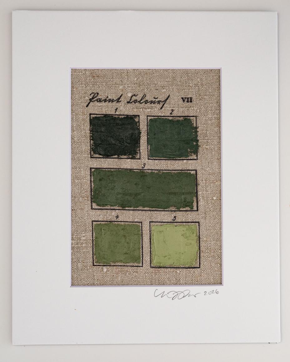 hand painted color charts on linen | mustard seed fine art | marian parsons