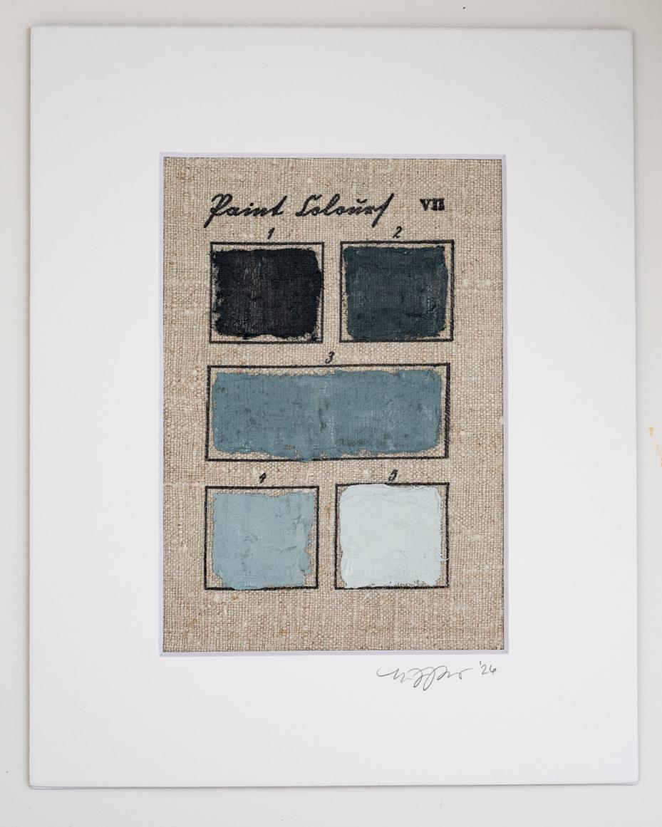 hand painted color charts on linen | mustard seed fine art | marian parsons