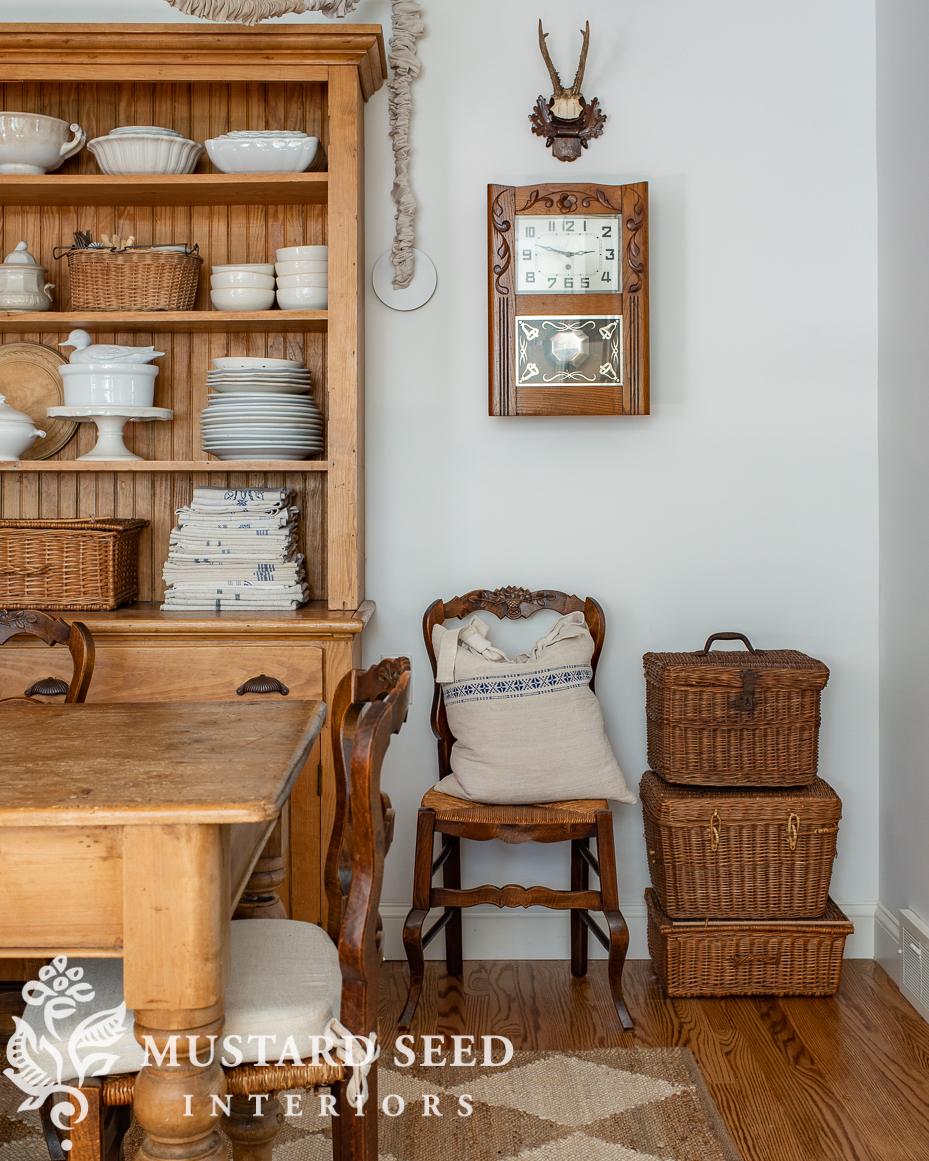 antique pine | antique French train basket | miss mustard seed