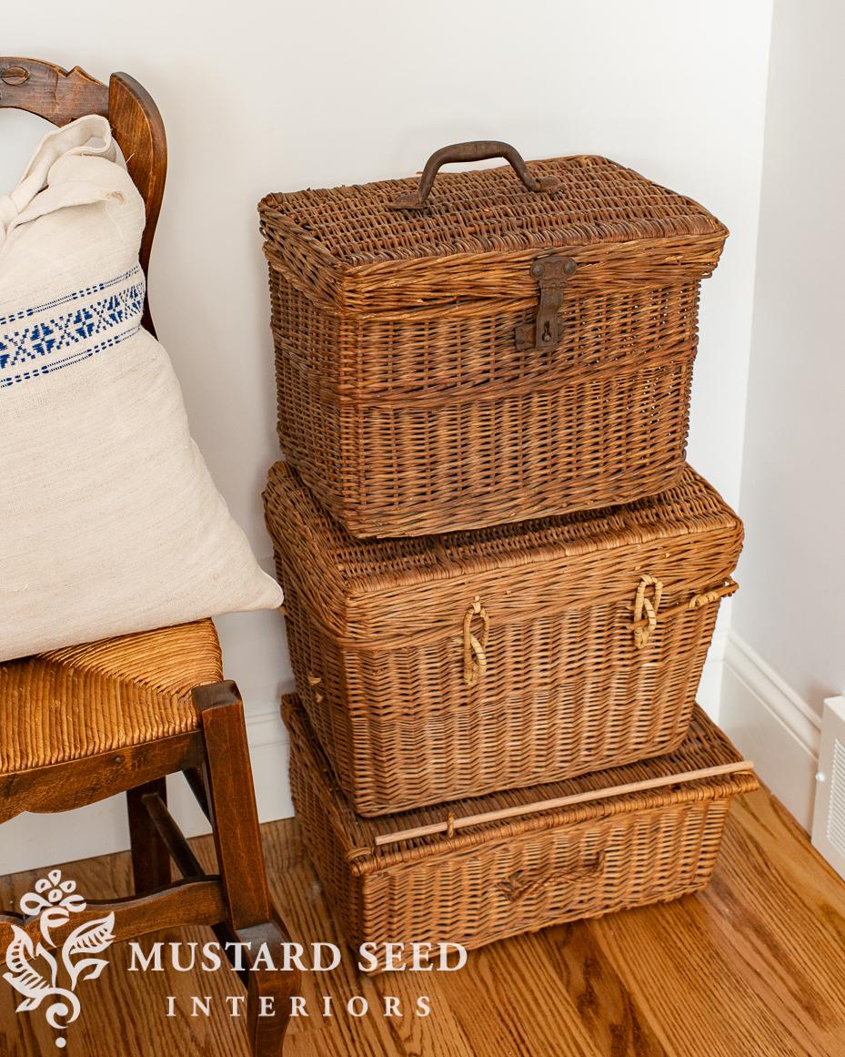 antique French train basket | miss mustard seed