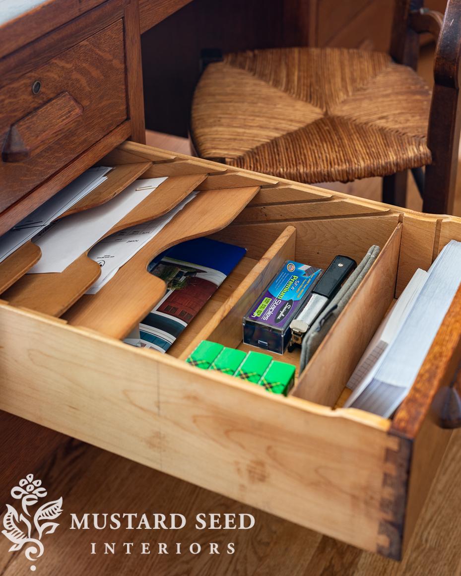 vintage oak desk | miss mustard seed
