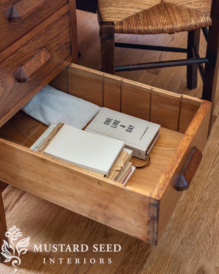 vintage oak desk | miss mustard seed