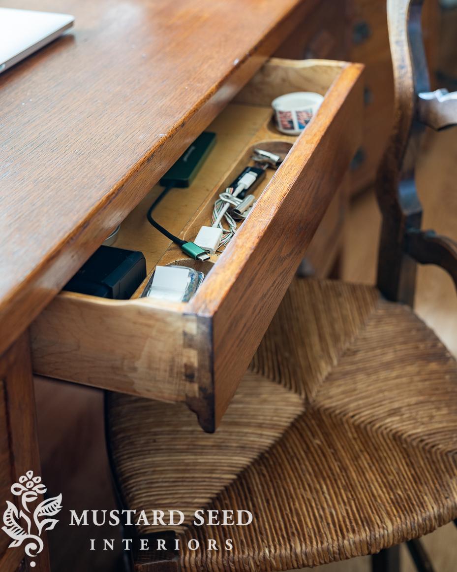 vintage oak desk | miss mustard seed