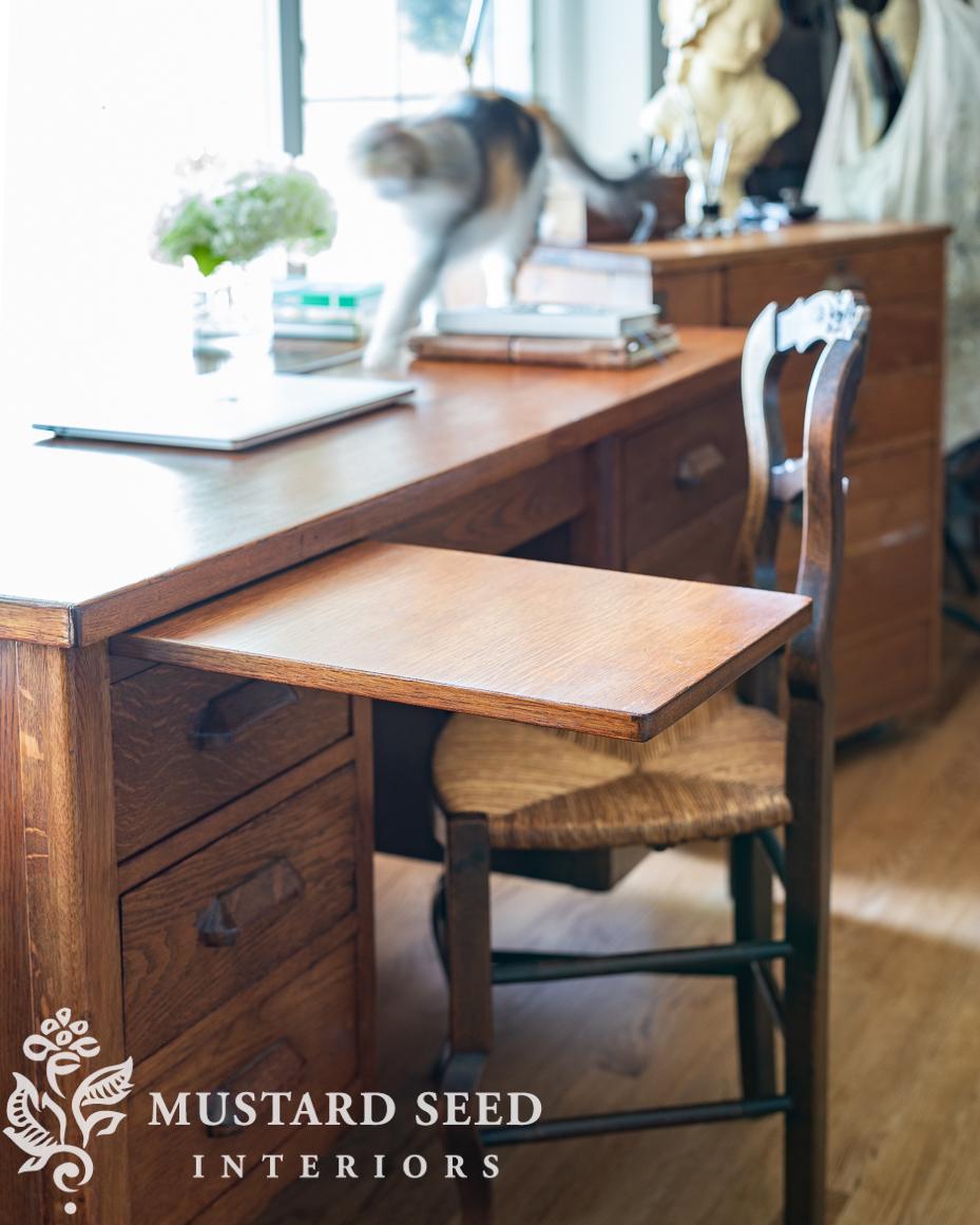 vintage oak desk | miss mustard seed
