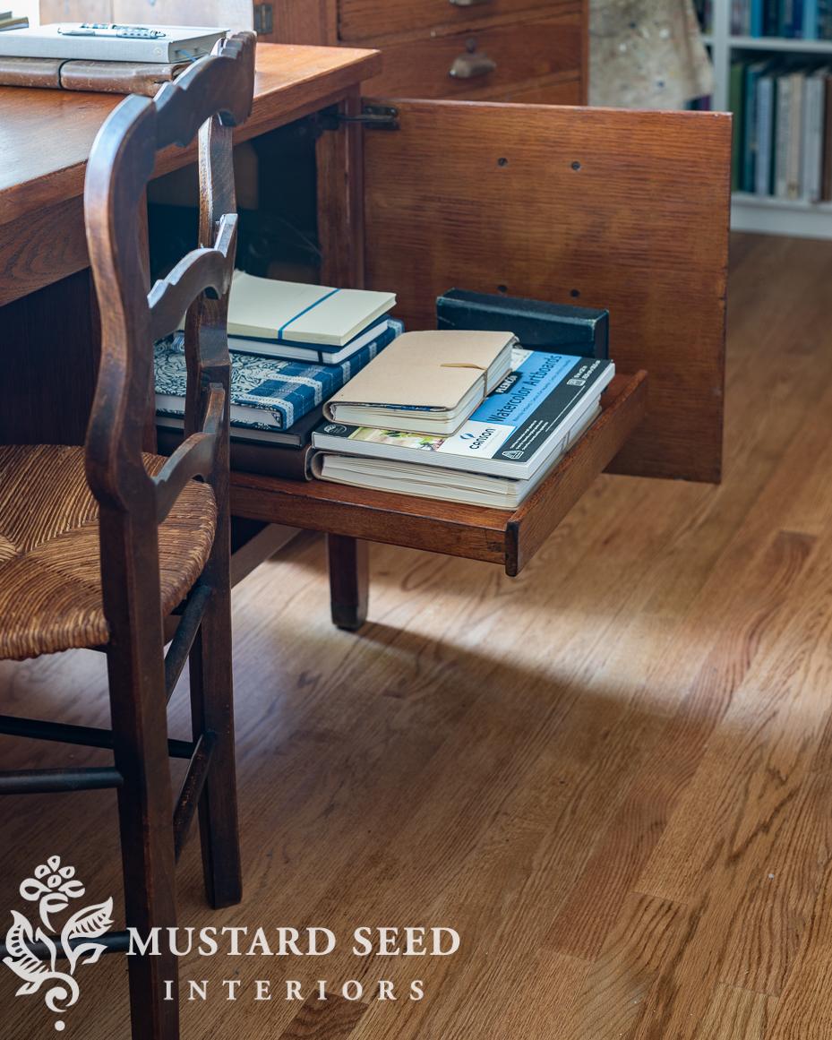 vintage oak desk | miss mustard seed