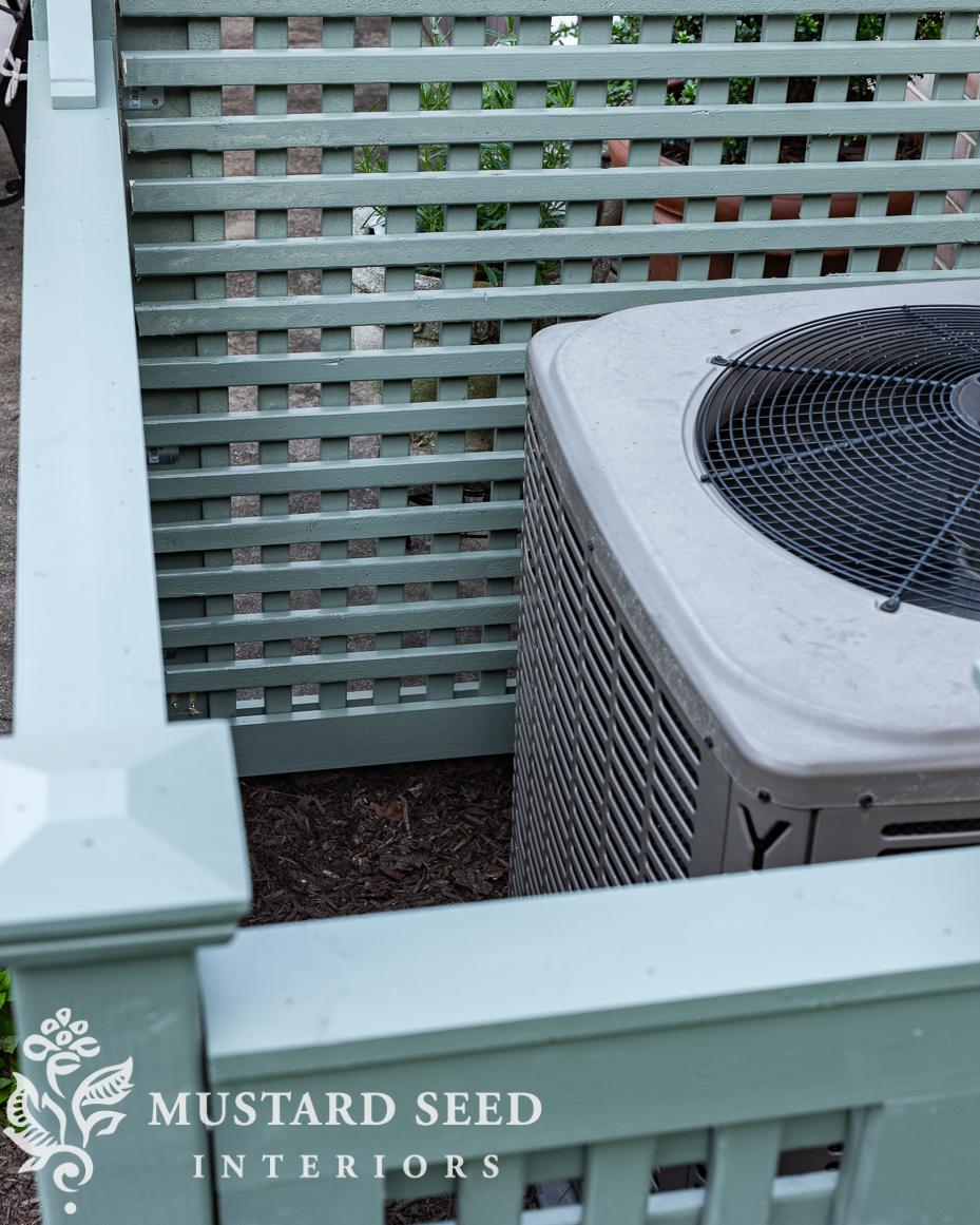 custom built A/C surround | card room green | miss mustard seed