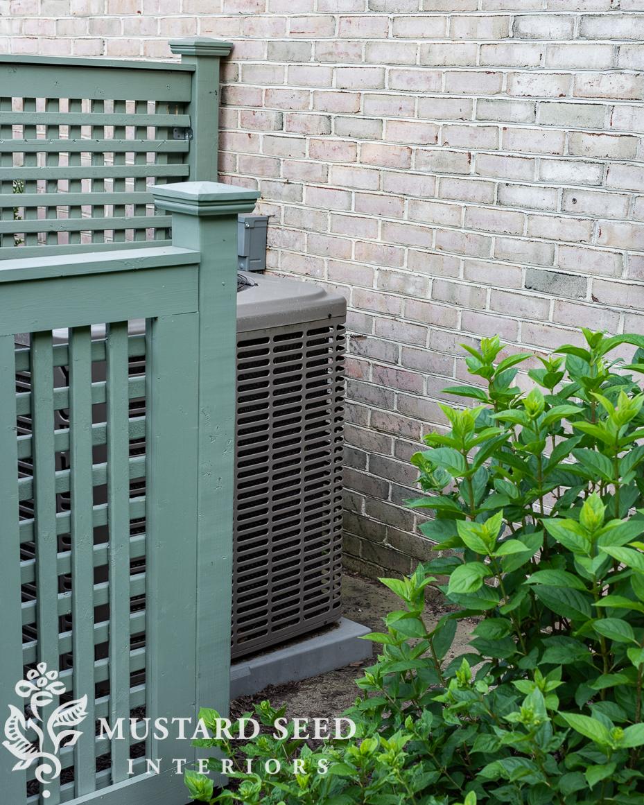 custom built A/C surround | card room green | miss mustard seed