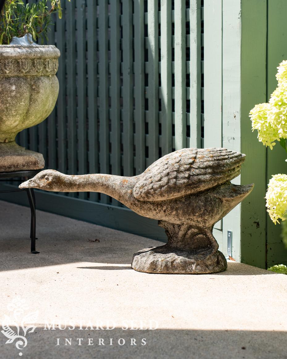 antique concrete goose | miss mustard seed