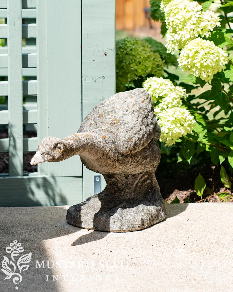 antique concrete goose | miss mustard seed
