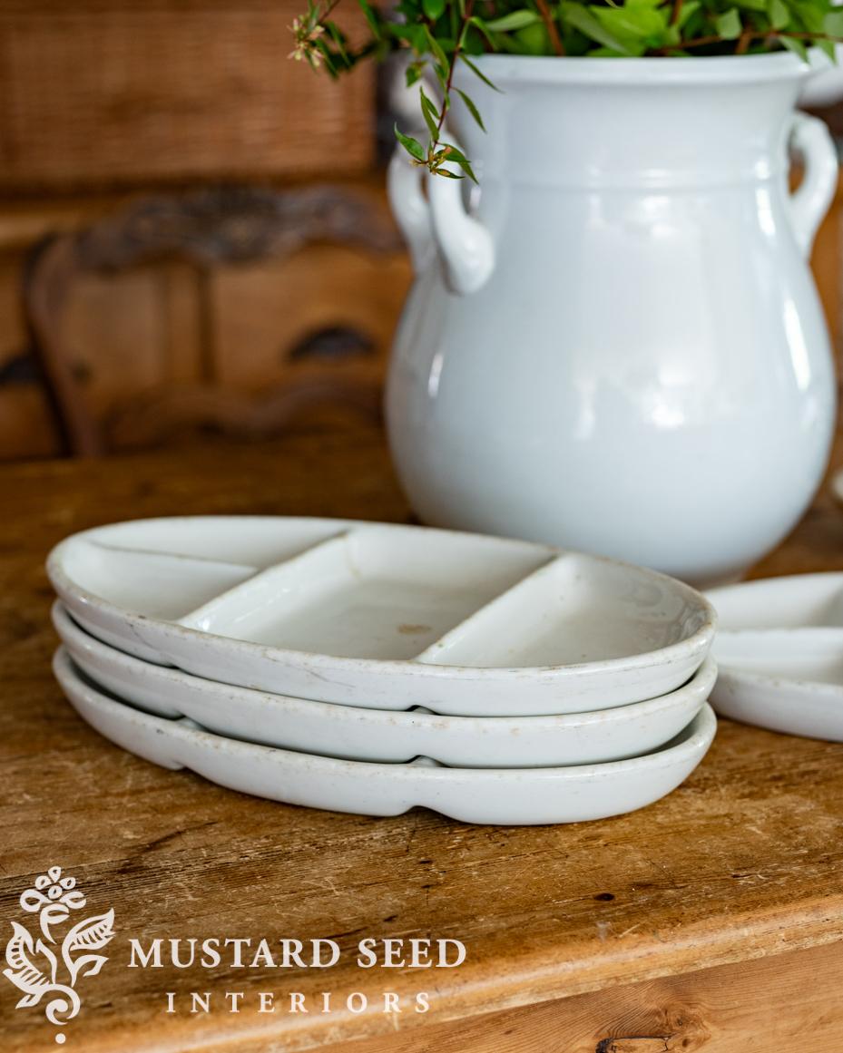 antique ironstone divided plates | miss mustard seed