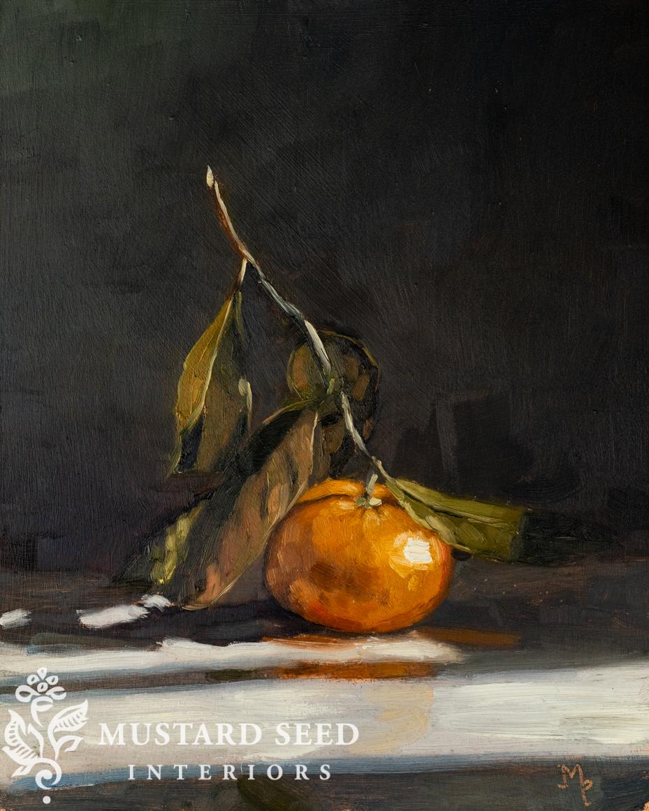 original oil painting | orange still life | marian parsons | miss mustard seed