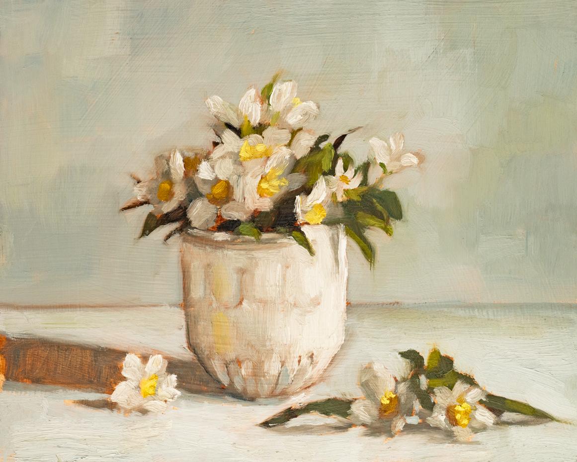 mock orange blossom oil painting | marian parsons | miss mustard seed