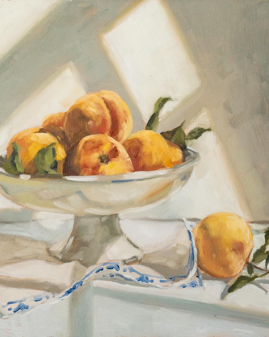 peaches oil painting still life | marian parsons | miss mustard seed