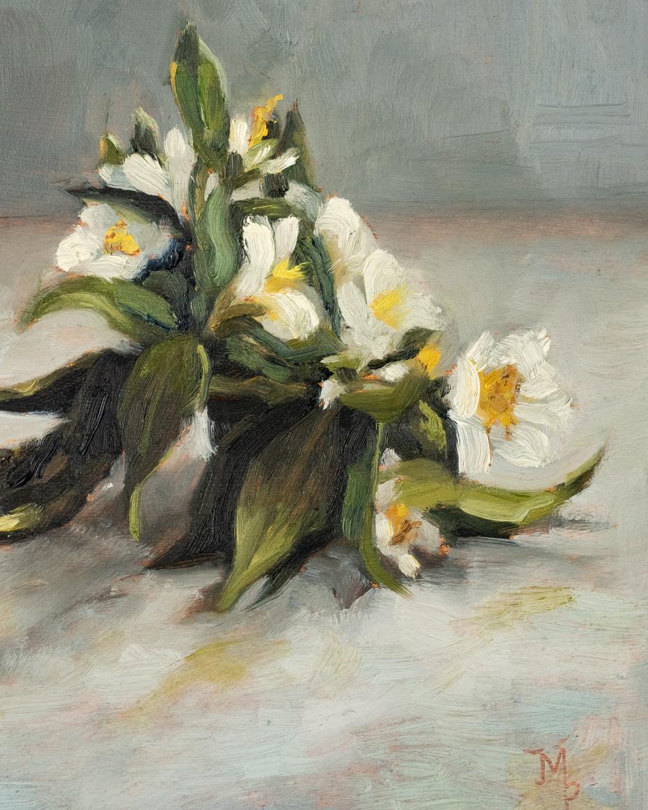 mock orange blossom oil painting | marian parsons | miss mustard seed