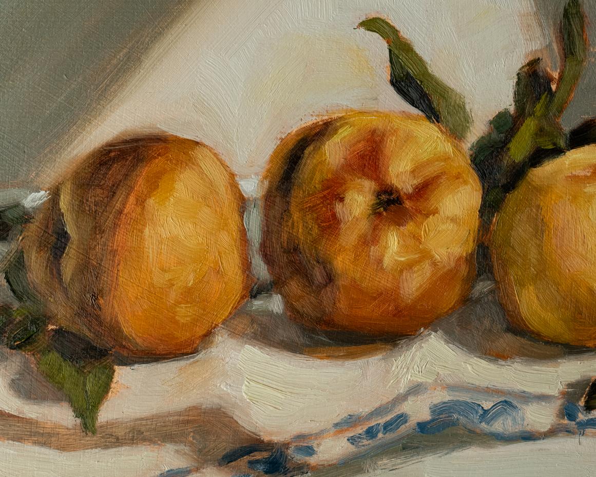 peaches oil painting still life | marian parsons | miss mustard seed