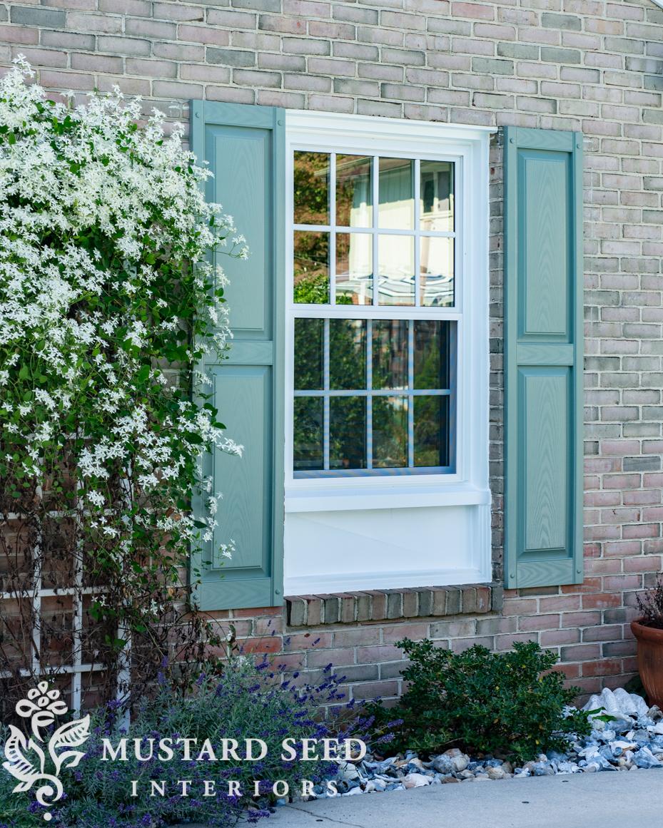 installing shutters on brick | miss mustard seed