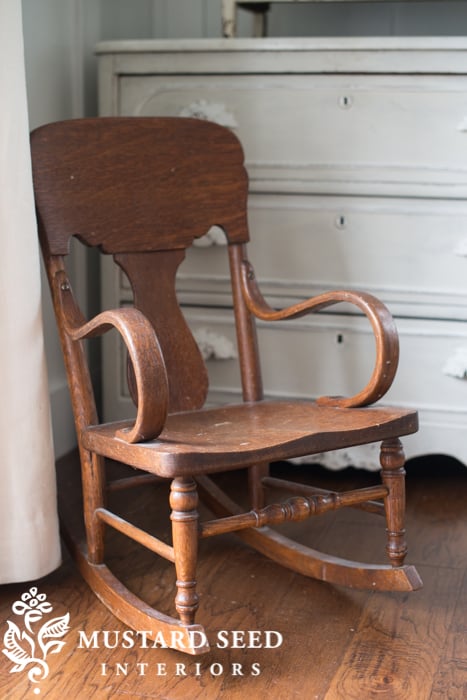 antique baby rocking chair | miss mustard seed