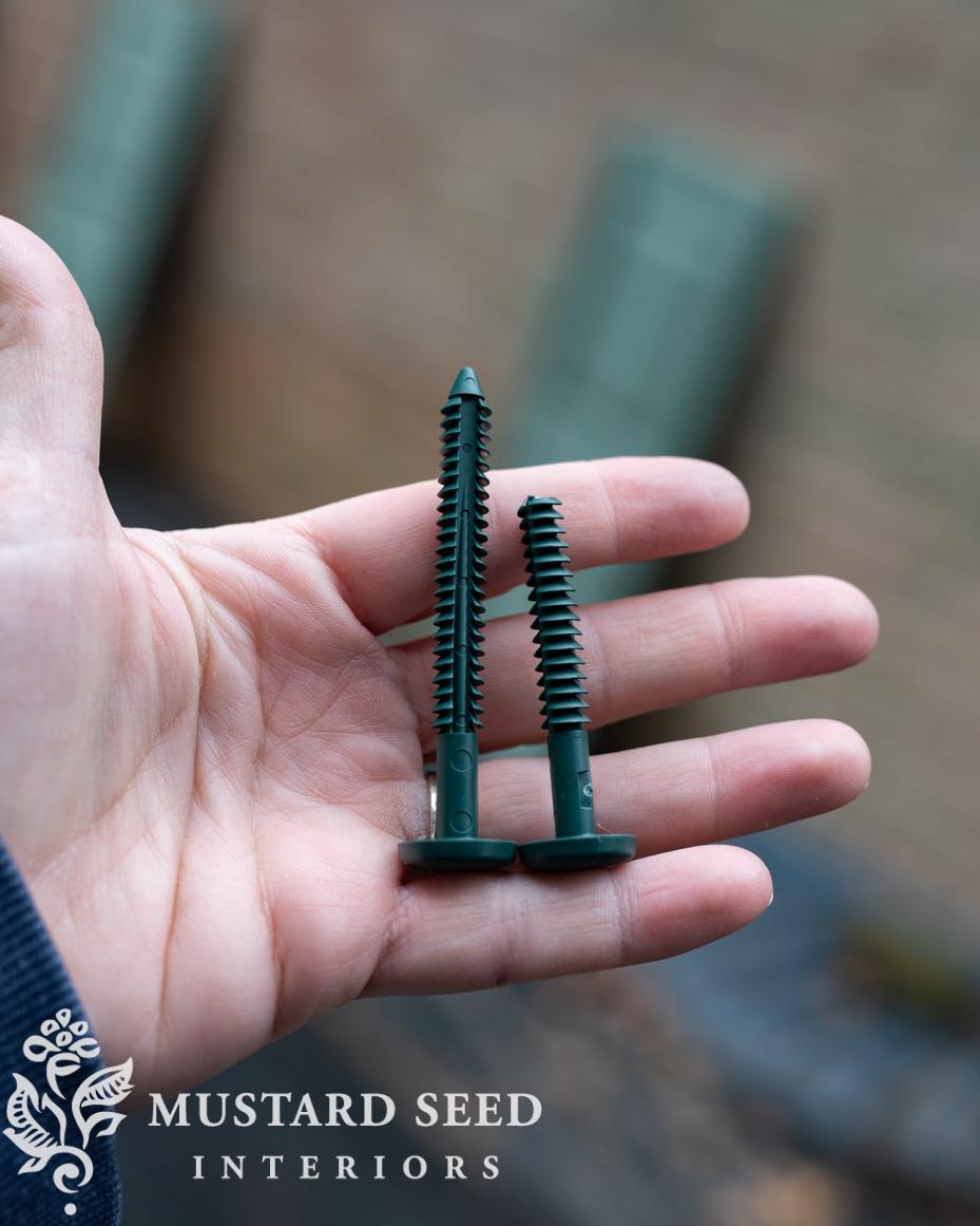 installing vinyl shutters on brick | miss mustard seed