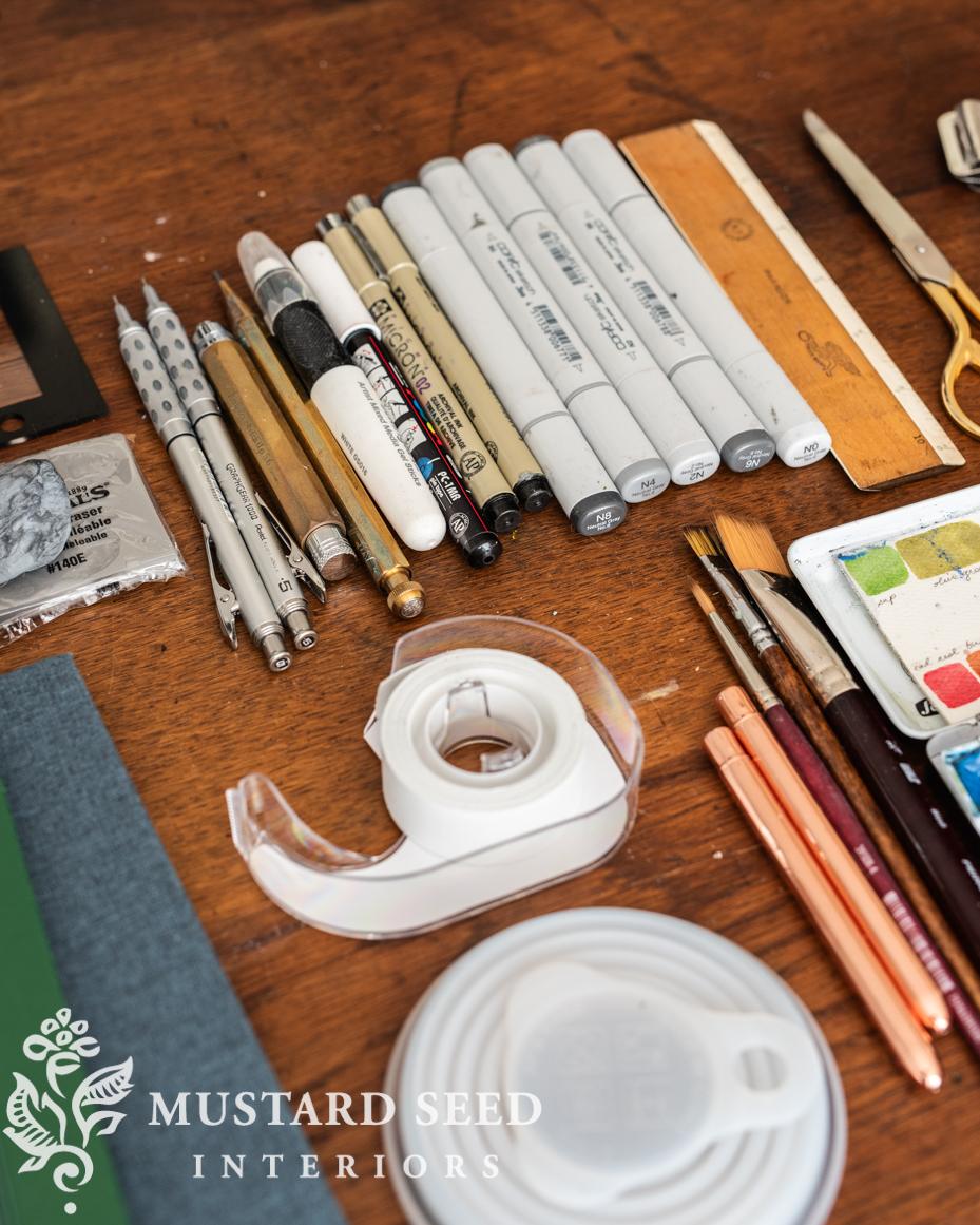 packing art supplies for international travel | miss mustard seed