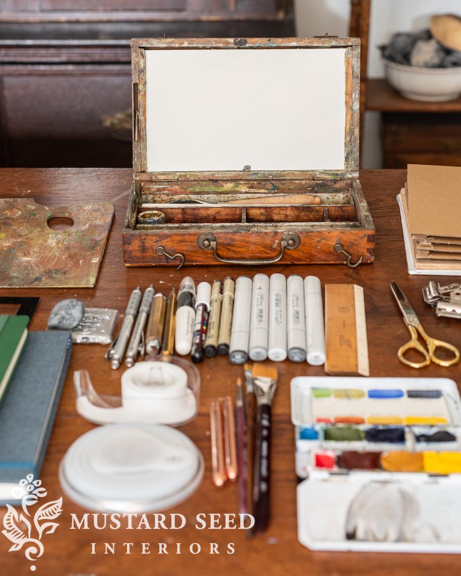 packing art supplies for international travel | miss mustard seed