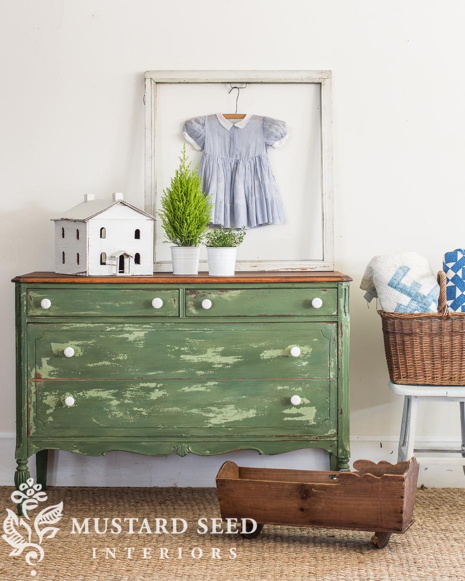Boxwood milk paint dresser | miss mustard seed