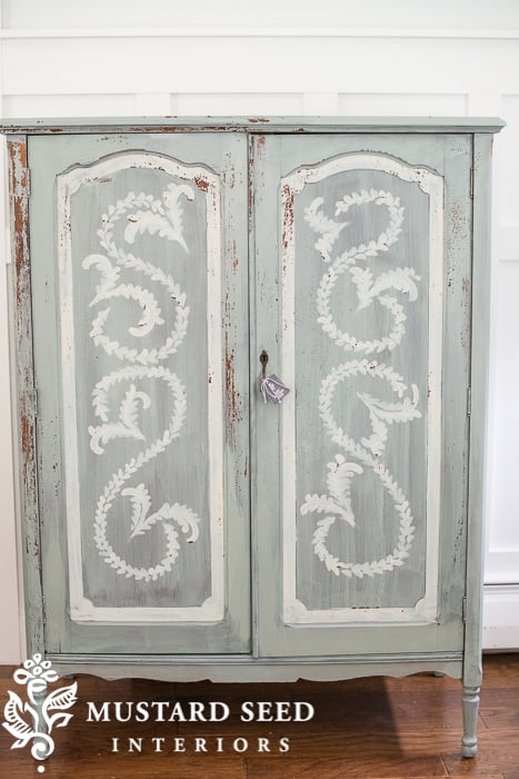 hand painted milk paint wardrobe | miss mustard seed
