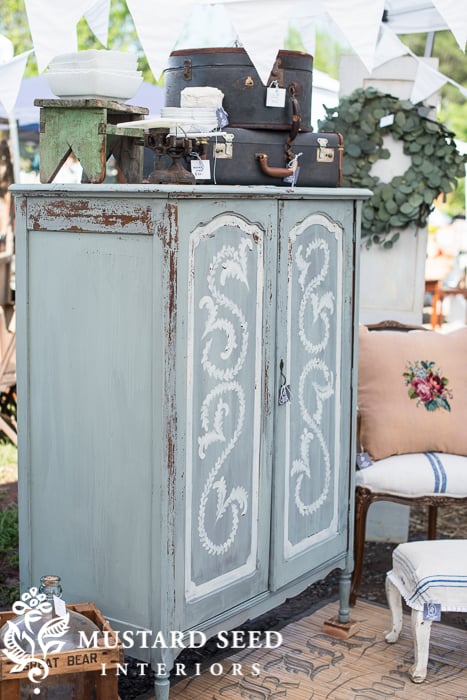 hand painted milk paint wardrobe | miss mustard seed