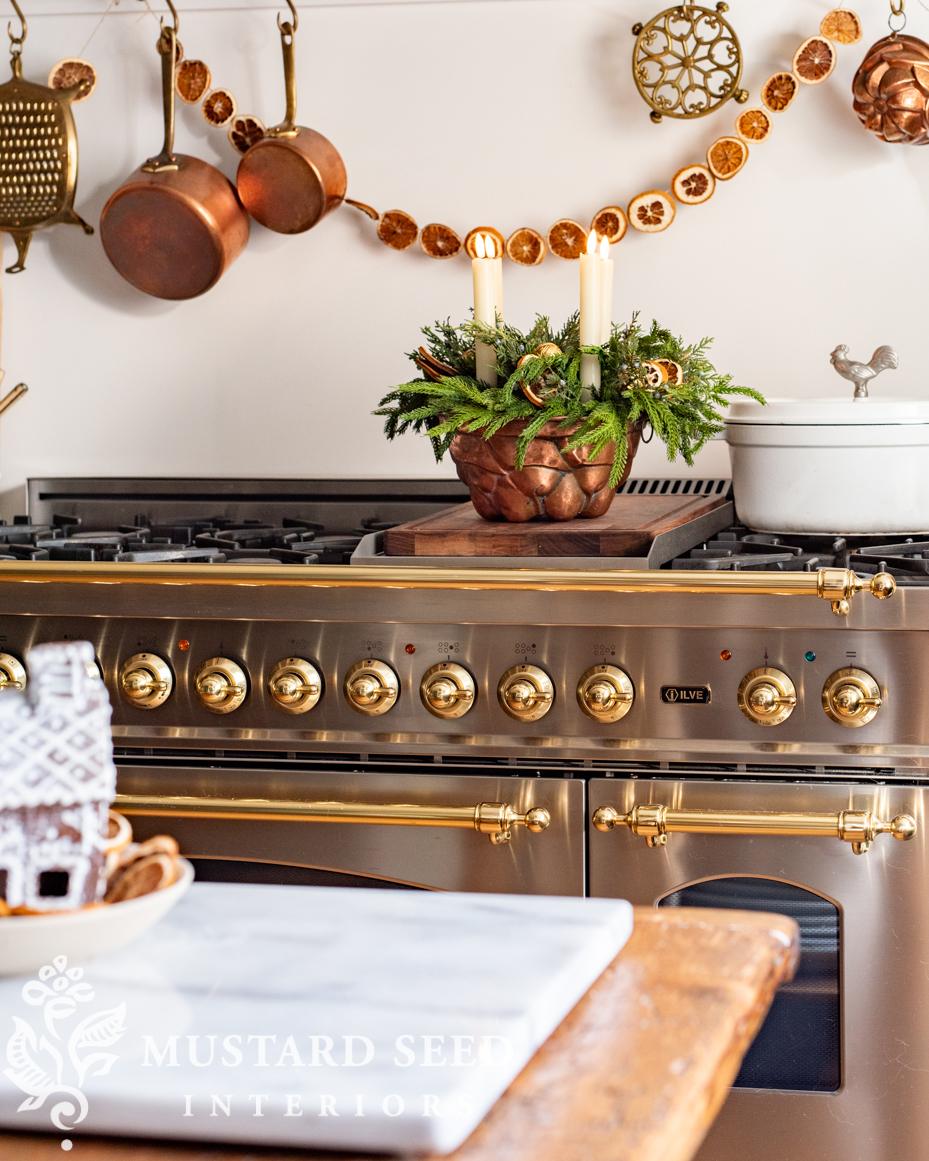 copper mold candle centerpiece | Christmas decorating | miss mustard seed