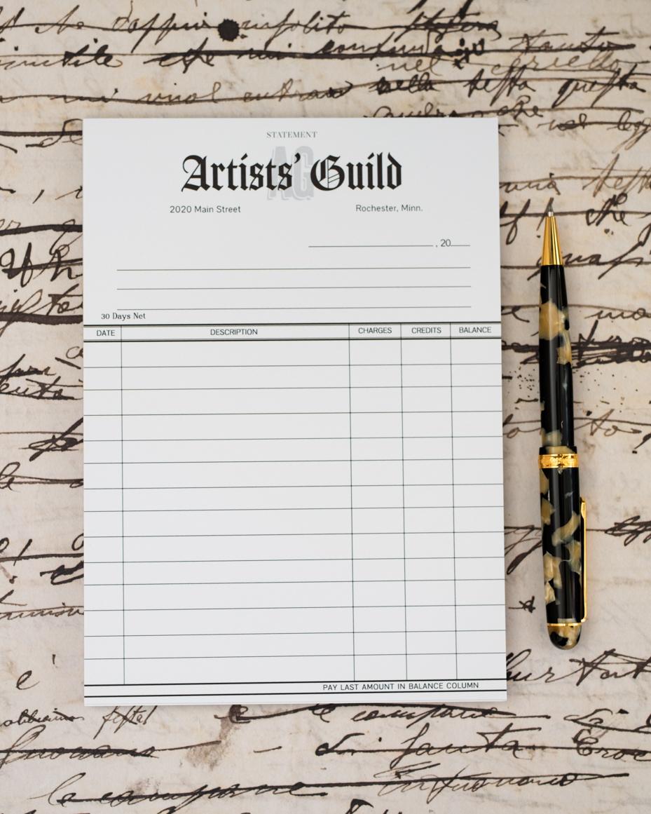 artists' guild vintage statement-style notepad | miss mustard seed