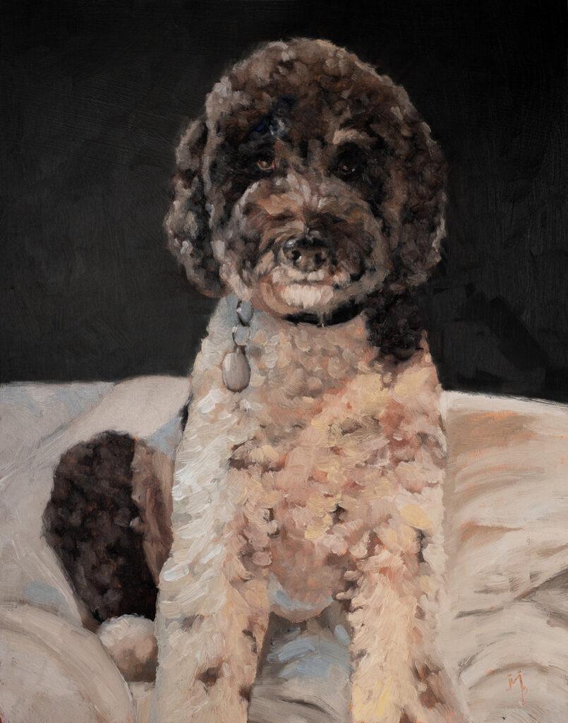 original oil painting | dog portrait in oils | marian parsons | miss mustard seed