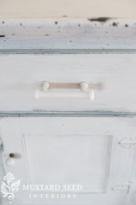 vintage cabinet in ironstone milk paint | miss mustard seed