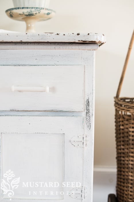vintage cabinet in ironstone milk paint | miss mustard seed