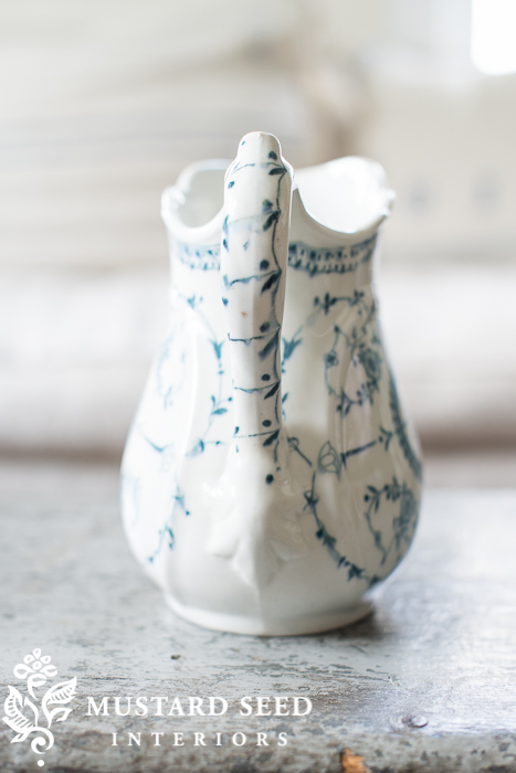 ironstone pitcher | blue & white