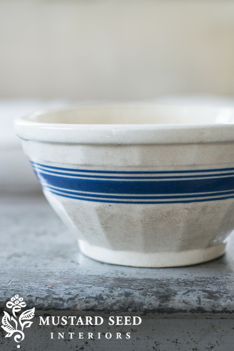 blue & white mixing bowl | miss mustard seed